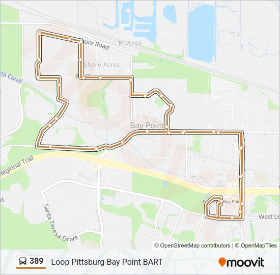 389 Bus Line Map