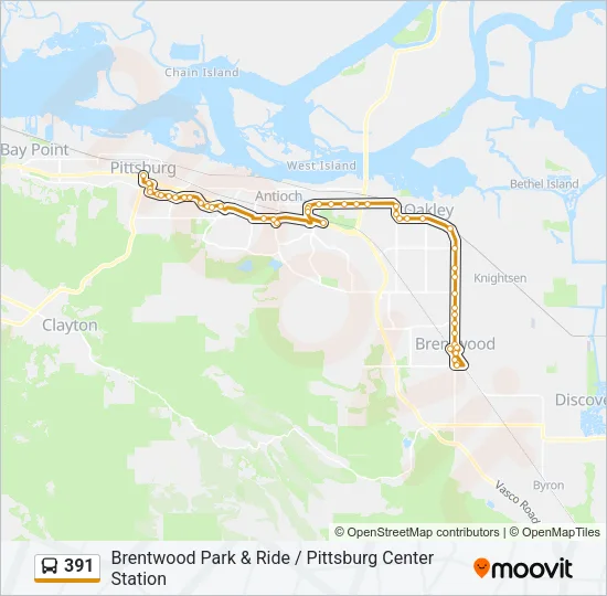 391 Bus Line Map