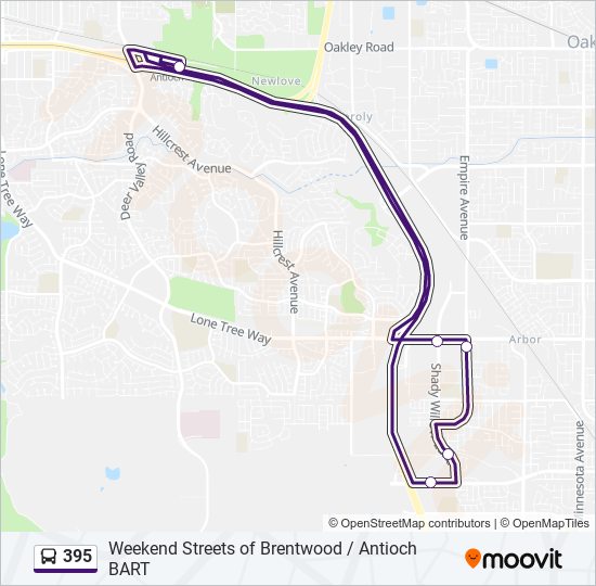 395 Bus Line Map