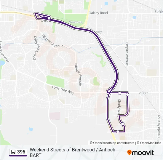 395 Bus Line Map