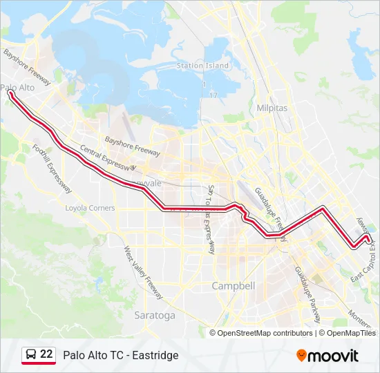 22 Bus Line Map