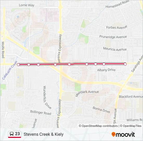23 Bus Line Map