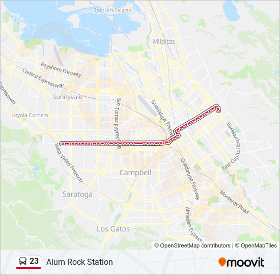 23 bus Line Map