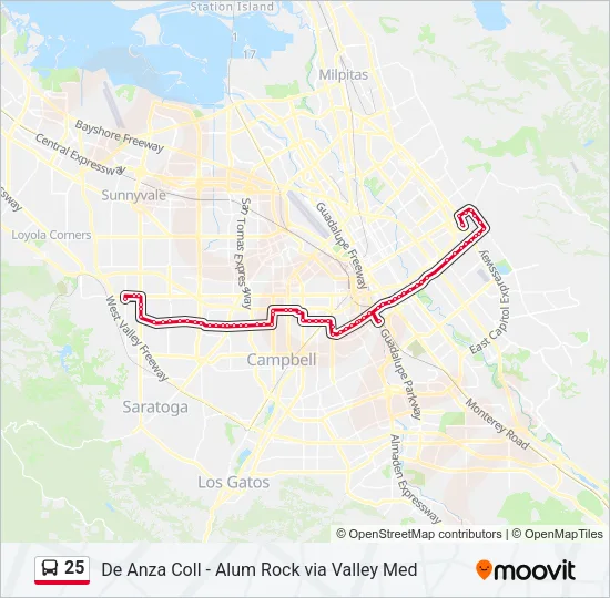 25 Bus Line Map
