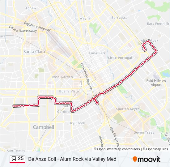 25 Bus Line Map