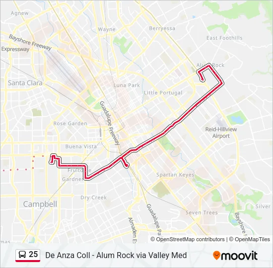 25 Bus Line Map