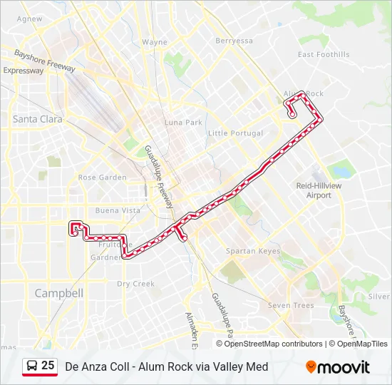 25 Bus Line Map