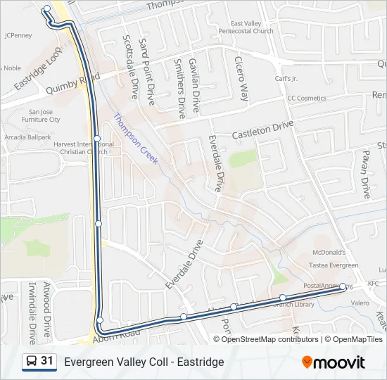 31 Bus Line Map