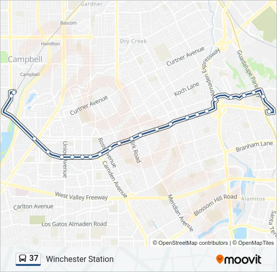 37 Bus Line Map
