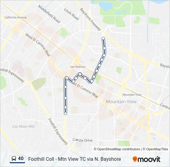 40 Bus Line Map