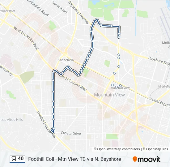 40 Bus Line Map