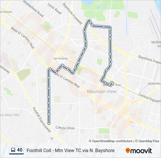 40 Bus Line Map