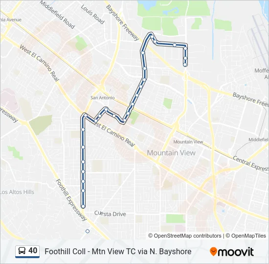 40 Bus Line Map