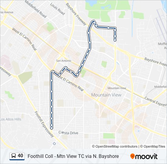 Mapa de 40 de autobús