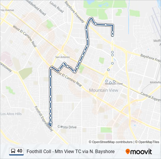 40 Route: Schedules, Stops & Maps - Downtown Los Altos (Updated)