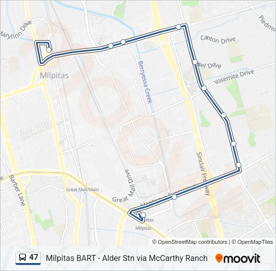47 Bus Line Map