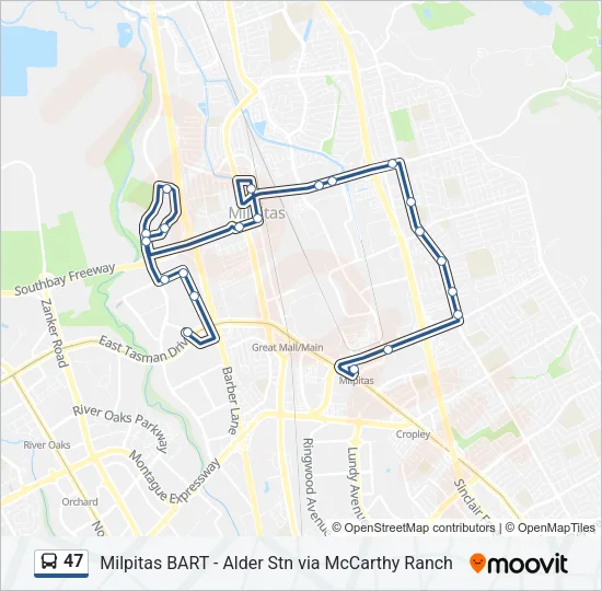 47 Bus Line Map