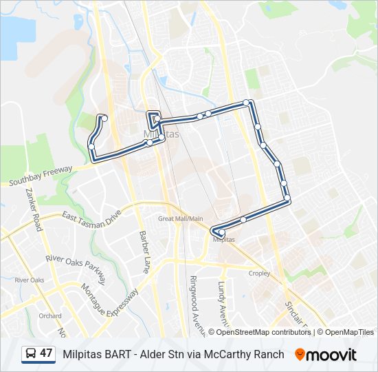 47 Bus Line Map