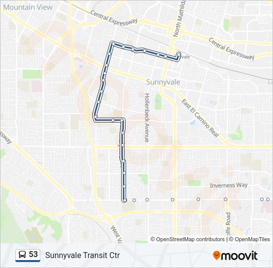 53 bus Line Map