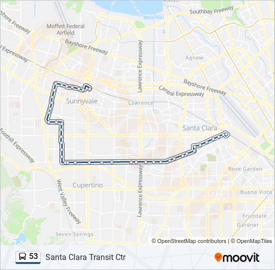 53 bus Line Map