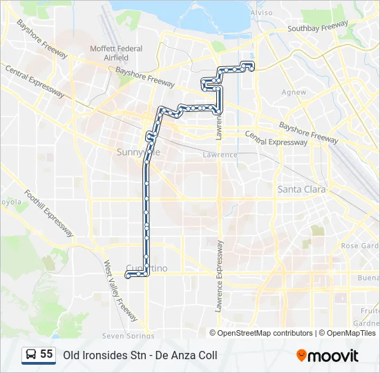 55 Bus Line Map