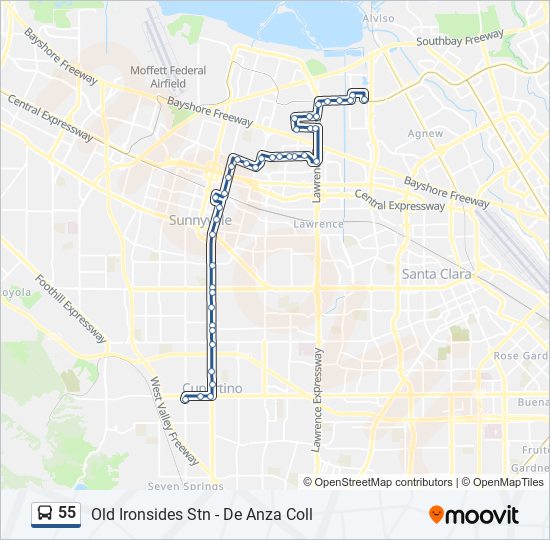 Mapa de 55 de autobús
