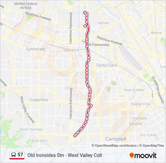 57 Bus Line Map