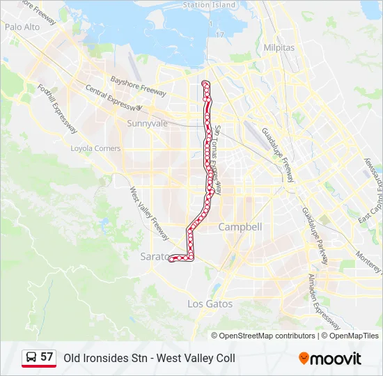 57 Bus Line Map