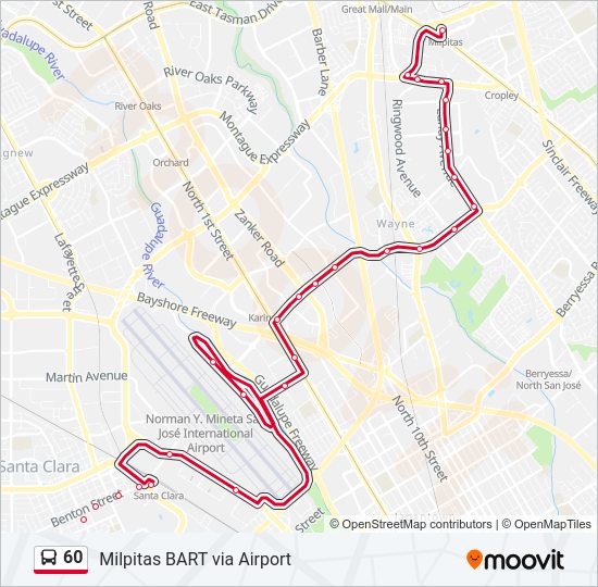 60 bus Line Map