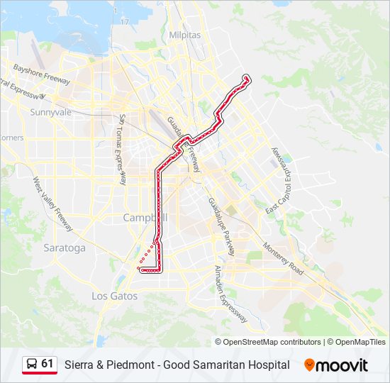 Mapa de 61 de autobús