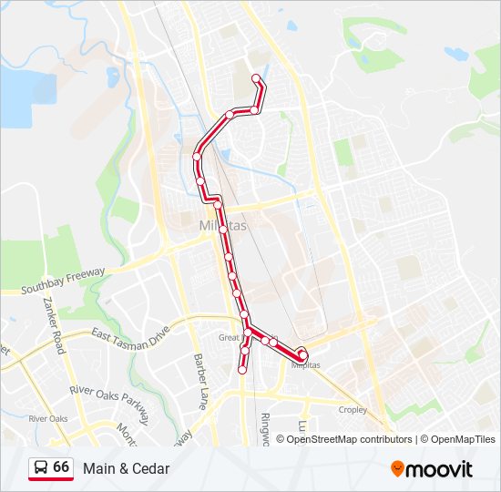 66 bus Line Map