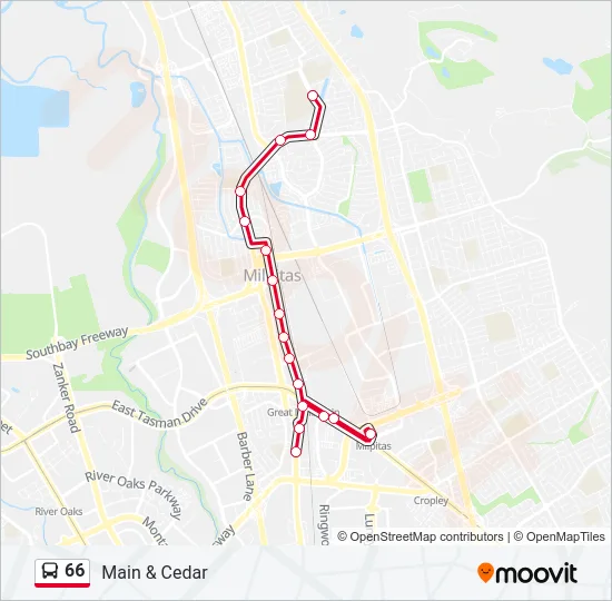 66 Bus Line Map