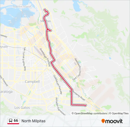 66 Bus Line Map