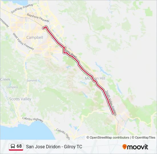 68 Bus Line Map