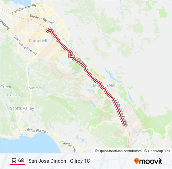 68 Bus Line Map