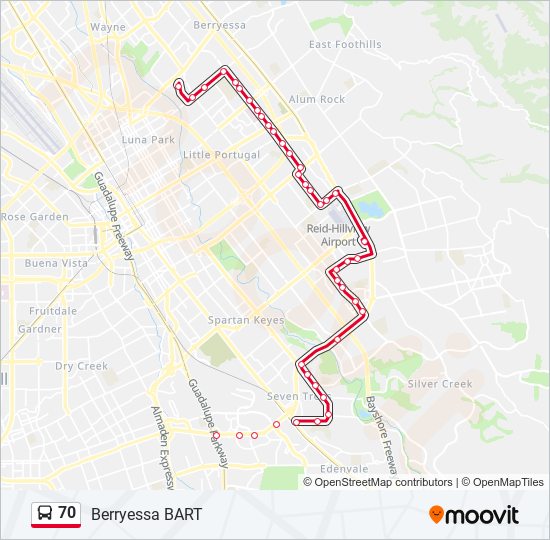 70 Bus Line Map