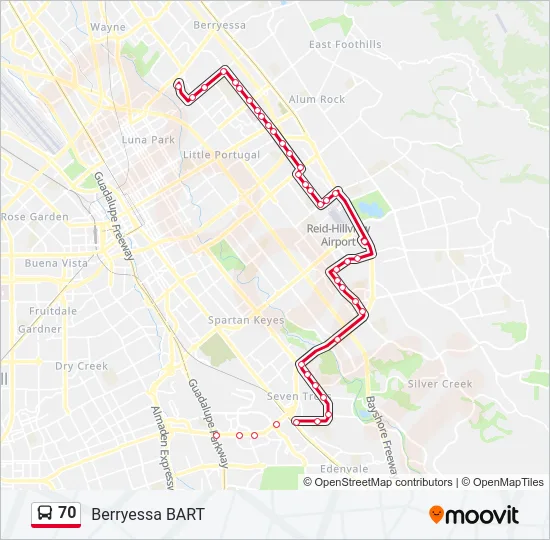 70 Bus Line Map