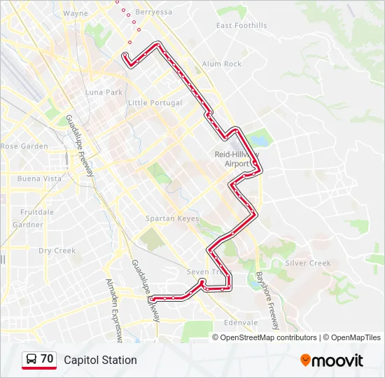 70 Bus Line Map