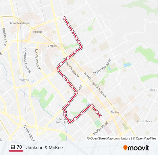 70 Bus Line Map