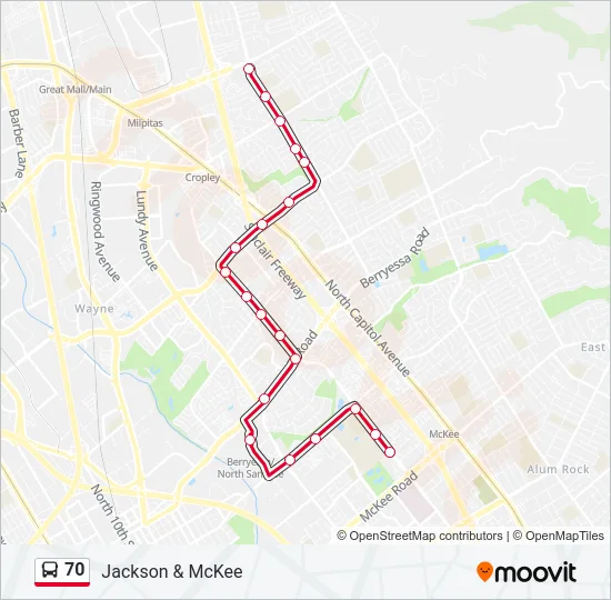 70 Bus Line Map