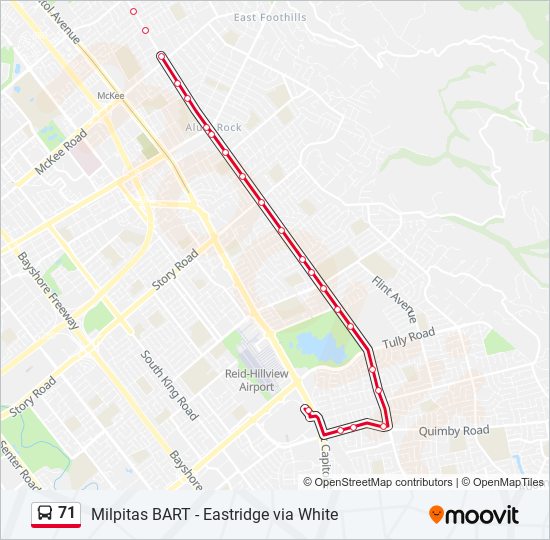 71 bus Line Map