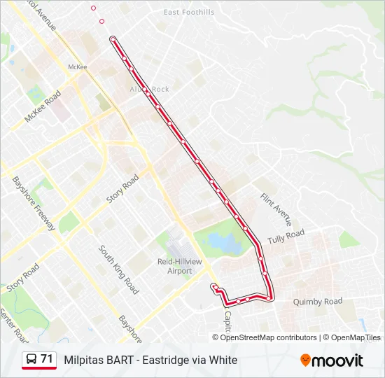 71 Bus Line Map