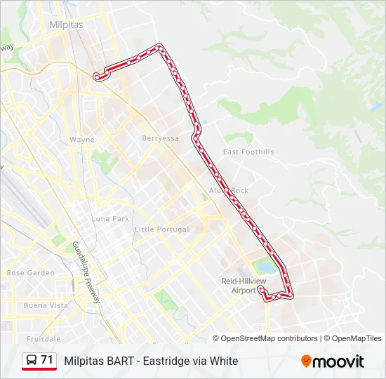 71 Bus Line Map
