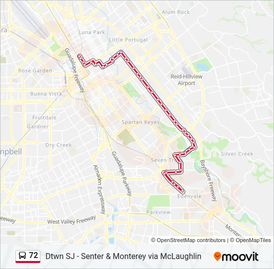 72 Bus Line Map