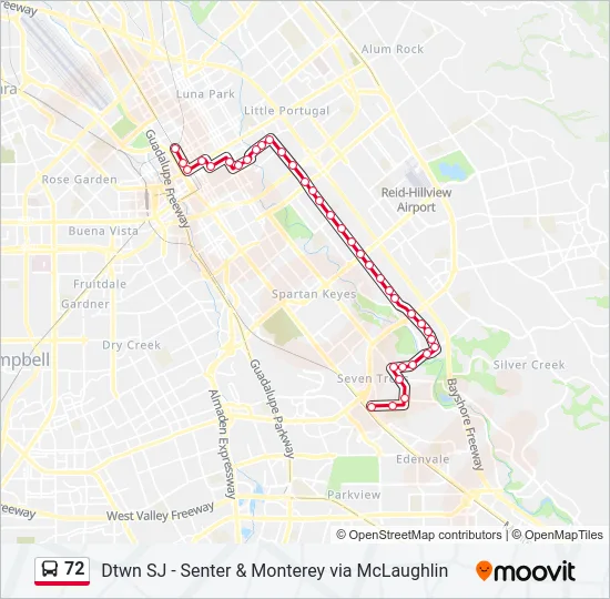 72 Bus Line Map