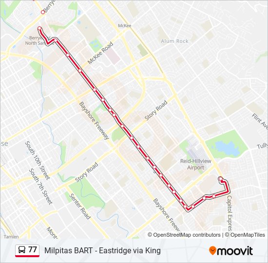 77 bus Line Map