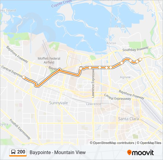 200 bus Line Map