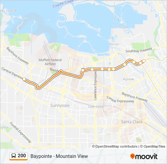 200 Bus Line Map