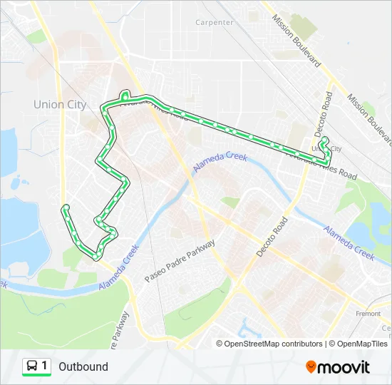 1 Bus Line Map
