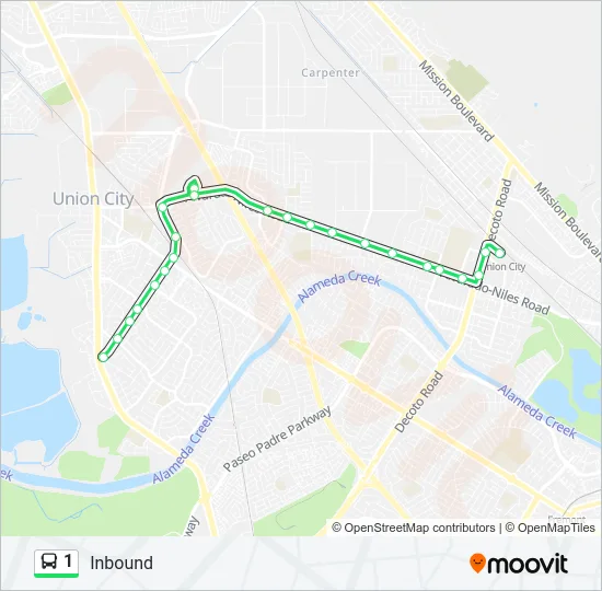 1 Bus Line Map